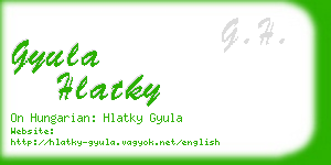 gyula hlatky business card